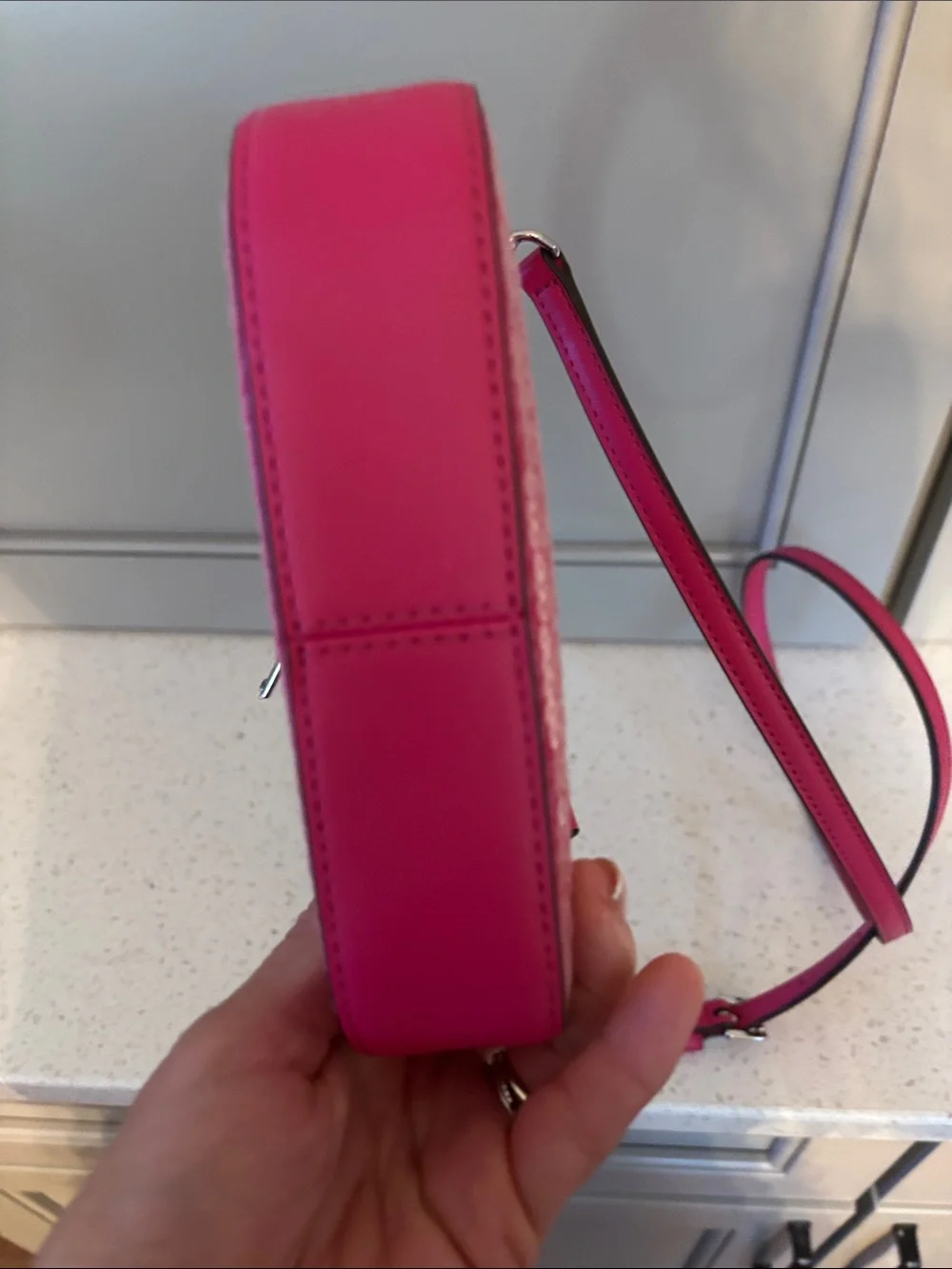 Michael Kors Hot Pink Lyra Dragonfruit Mini Sequin Crossbody Bag NWT